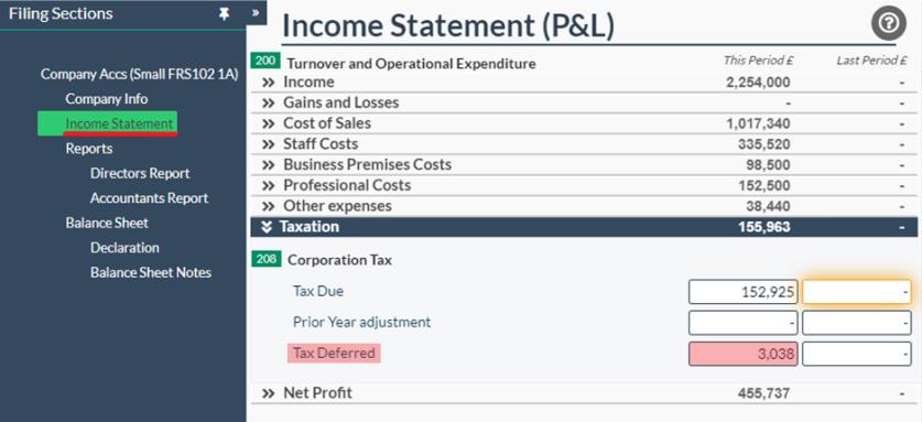 Easy Digital Tax and accounting information - deferred tax